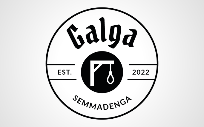 Logo mit dem Schriftzug ‚Galga‘, einem Galgen-Symbol und der Aufschrift ‚EST. 2022 – Semmadenga'.